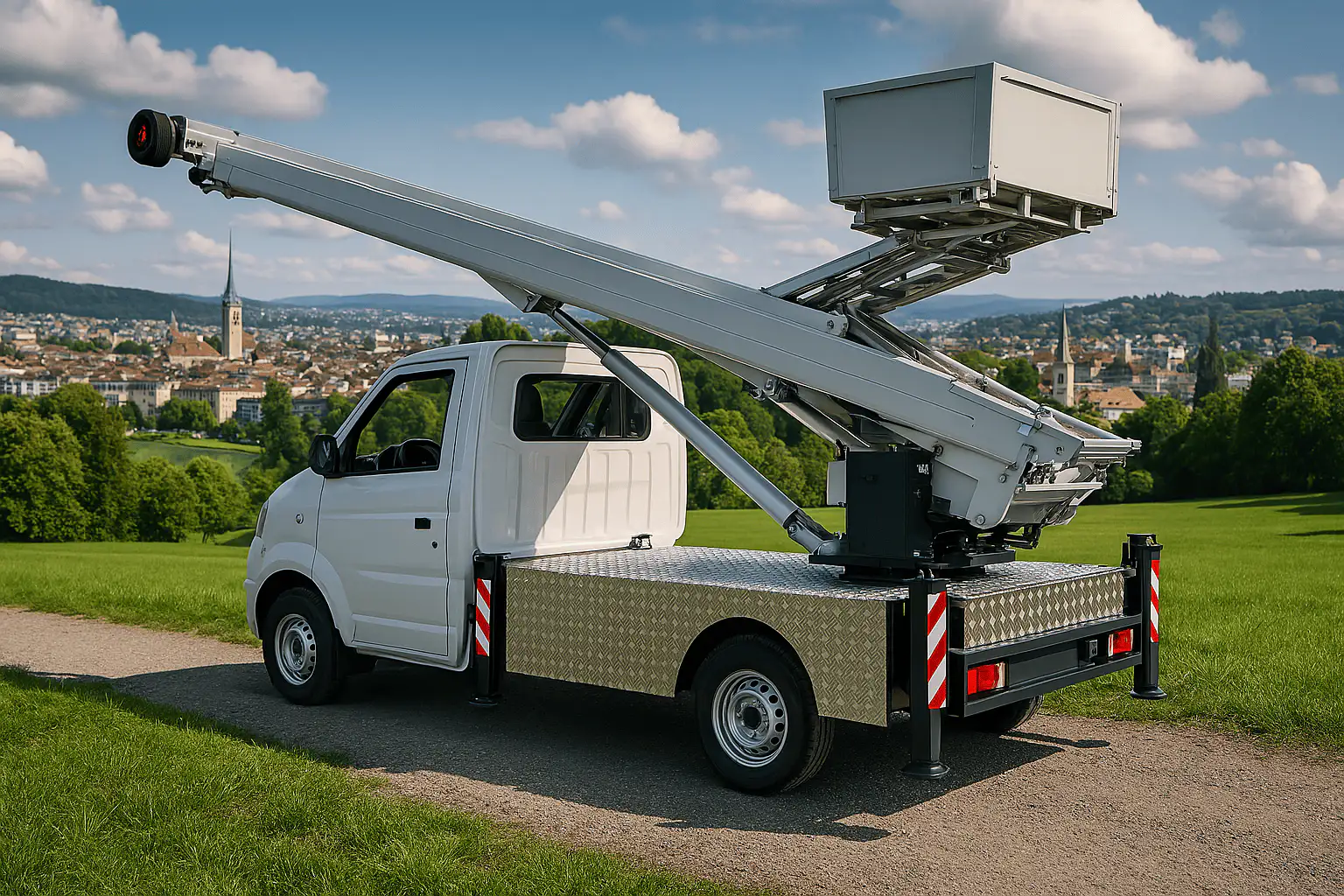 Kleiner Piaggio Möbellift von der Seite