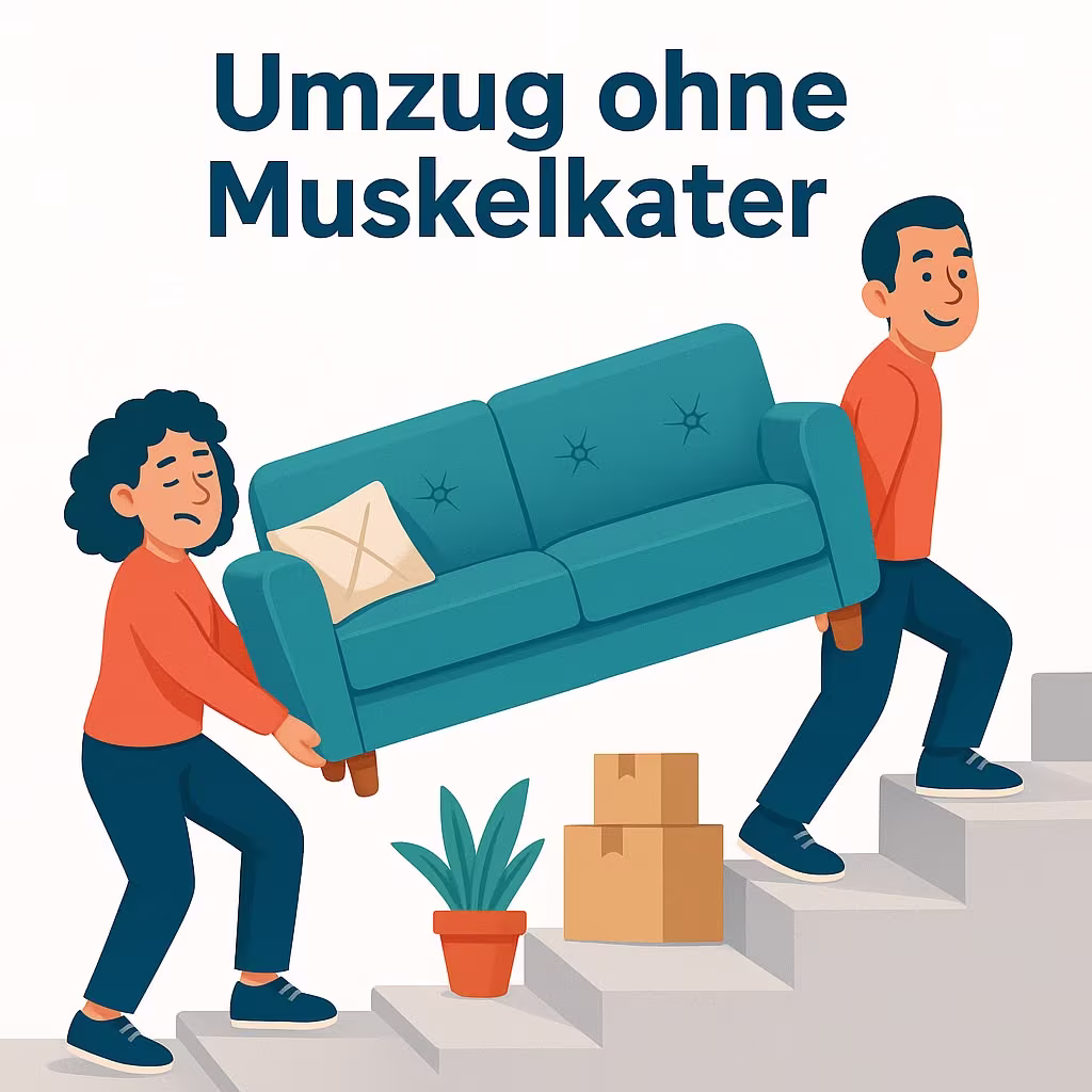 Möbellift in Aktion beim Transport von Möbeln durch ein Fenster